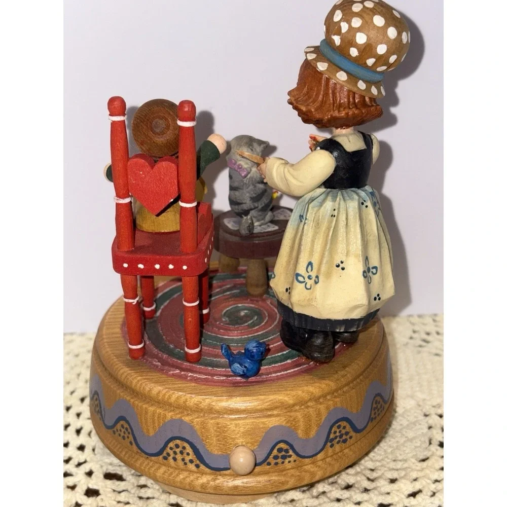 Vintage ANRI Music Box Girl, Kitty, Doll, Birds You Light Up My Life & Edelweiss